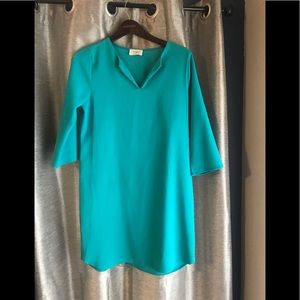 Teal Dress with 3/4 length sleeves